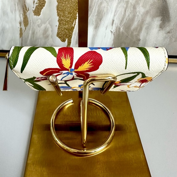 Like New Tory Burch EMERSON ZIP COIN CASE-PAINTED IRIS - Picture 6 of 8